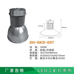 厂家直销【180W】椭圆LED工矿灯外壳 专业生产灯外壳高端出口产品