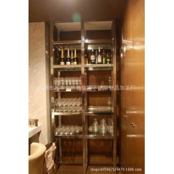 沈阳厂家直销批发超市红酒展示柜 不锈钢镂空金属展示柜 家居酒架