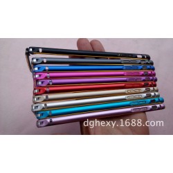 Phone6手机壳 苹果6plus双色弧形金属边框 5.5寸免螺丝海马扣