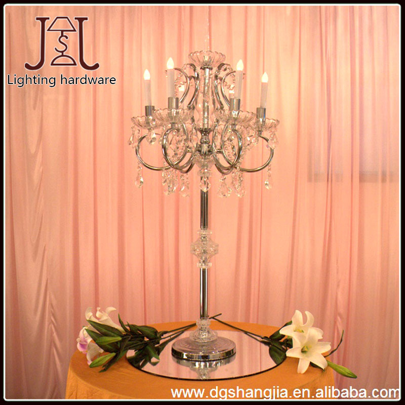 专业供应 D45-110CM欧式婚礼水晶烛台 创意水晶挂饰烛台