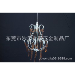 亚克力塑料灯饰,串珠灯饰,铁艺花架五灯饰