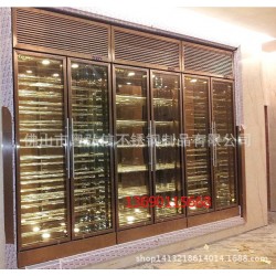 西安酒店古铜拉丝红酒不锈钢酒架 西餐厅不锈钢酒柜定做 品质优良