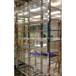 真空镀色不锈钢酒柜 酒吧玫瑰金不锈钢酒架 不锈钢家具制品来图