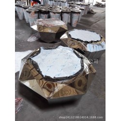 多面体不锈钢茶几 异形不锈钢茶几桌吧定做 可镀各种颜色