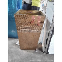 玫瑰金方锥不锈钢花盆 异形不锈钢花盆 金属花钵定做