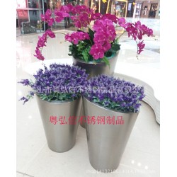 假花不锈钢组合式花盆摆放 写字楼室内绿化不锈钢花盆加工定做