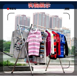 批发双杆镀锌管折叠晾衣架阳台晒被架摆地摊服装衣架及配件批发