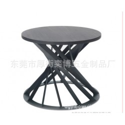 焊接加工铁艺喷沙圆茶几