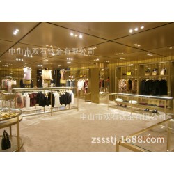 服装展示道具（中岛、展架、正挂、侧挂）电镀香槟金、玫瑰金