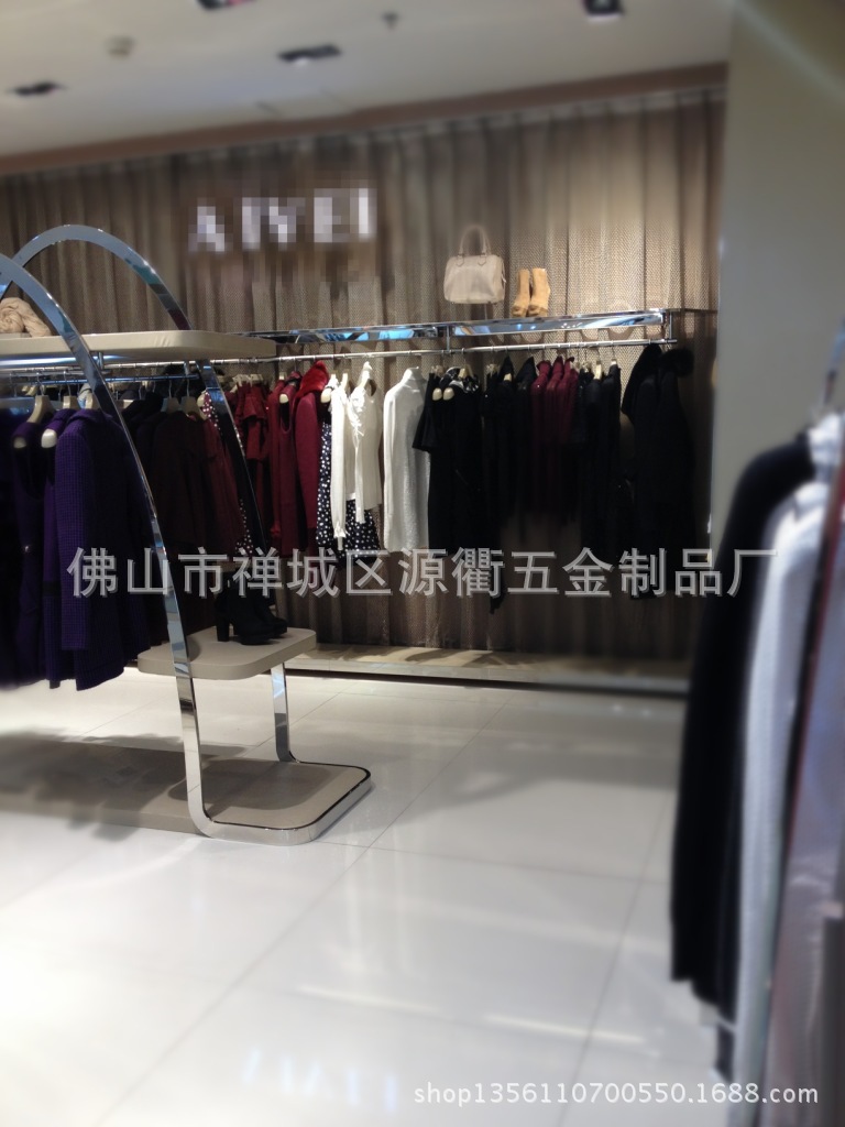 服装展示架 商场不锈钢服装道具 不锈钢衣架 定制商场不锈钢架