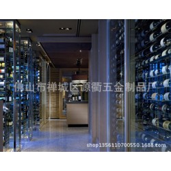 现代不锈钢酒柜厂家 承接各种酒店KTV装饰不锈钢电镀红酒展示