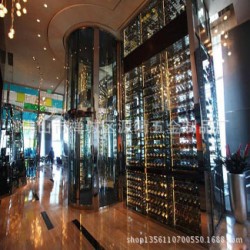 厦门星级酒店大厅红酒展示 焊接加工各类镜面装饰不锈钢酒架