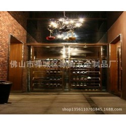 不锈钢红酒架 酒吧会所钛金不锈钢红酒展示架 可定做