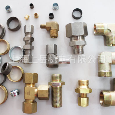 高压端直通卡套式接头三通铰接式不锈钢黄铜美标双刃单卡套接头