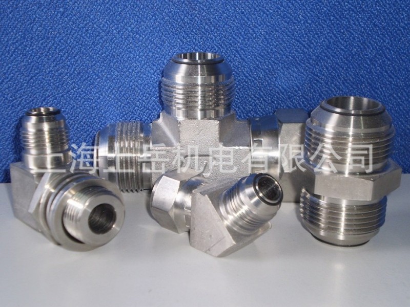 永华软管过渡接头芯套SAE法兰 锥管螺纹JIC美标单双刃卡套接头