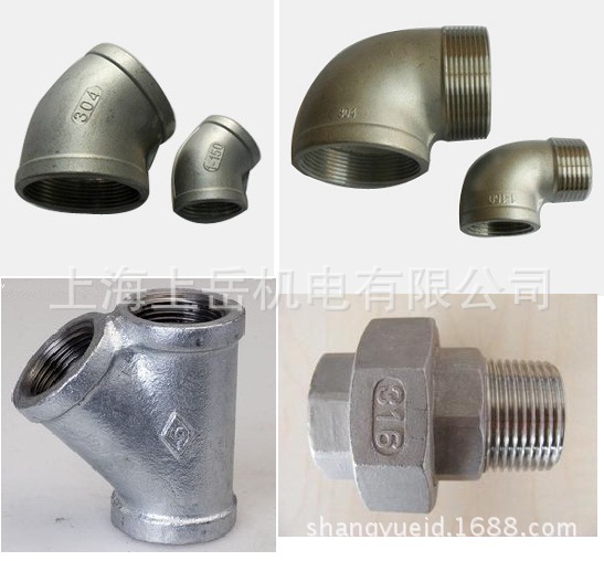 美标铸铁螺纹管件Y型T三通NPTF外贸出口不锈钢316L异径四通FBO