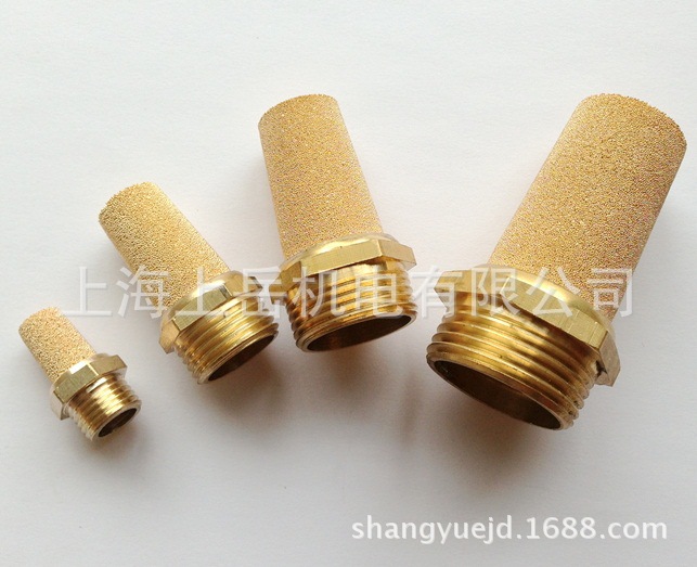 黄铜接头烧结滤芯螺堵滤片过滤消声器OEM外贸加工不锈钢烧结滤芯