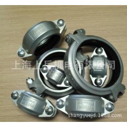 沟槽式变径三通卡箍 加厚弯头连接法兰 铸铁封头堵盖不锈钢扩口