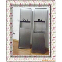 供应公共场所,写字楼用暗装组合型带垃圾桶不锈钢手纸箱