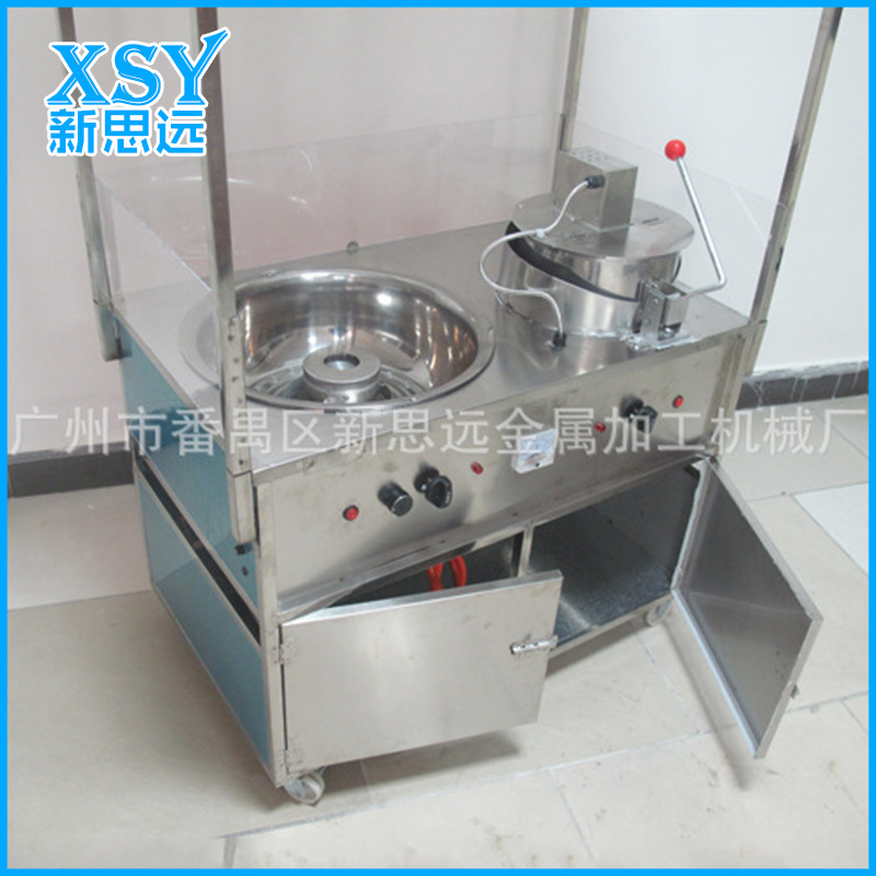 新品促销 番禺豪华型爆米花棉花糖组合机 两用彩色棉花糖机车