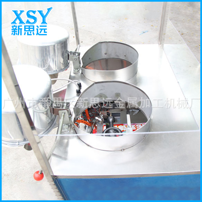 广州番禺热销推荐 豪华型爆米花机带顶盖 双锅燃气爆米花机可移动