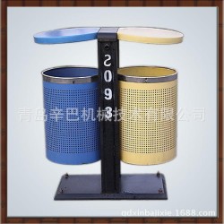 专业生产 市政不锈钢垃圾桶 双桶垃圾桶 户外环保分类垃圾桶