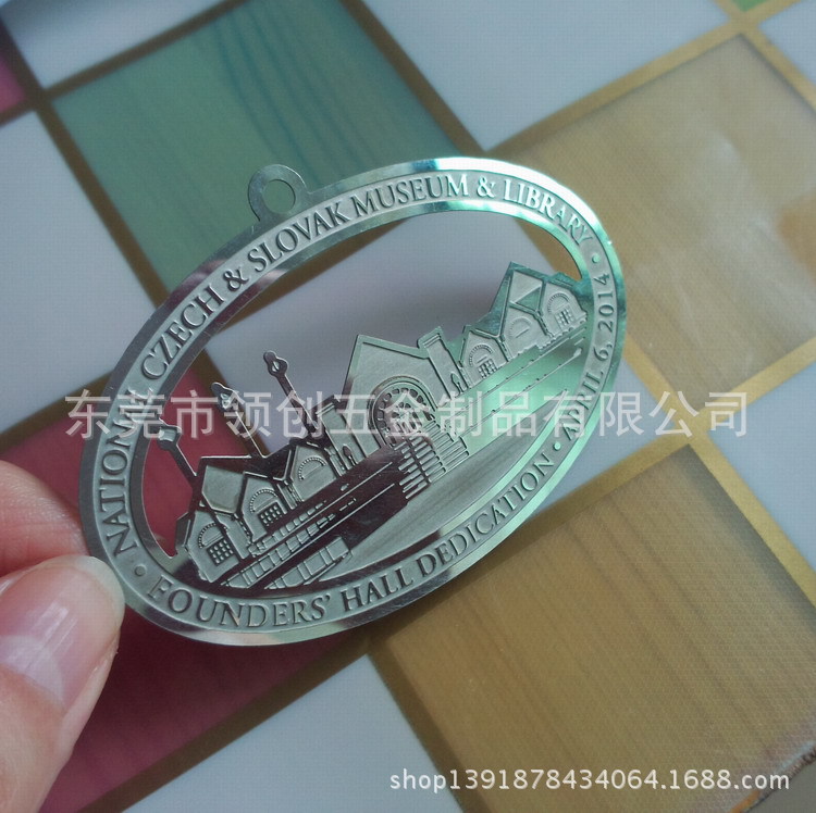 不锈钢镂空书签 浮雕书签 银色磨砂效果