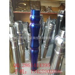 真空镀宝石蓝不锈钢景观柱 玫瑰金立柱 别墅护栏立柱 欢迎定制！