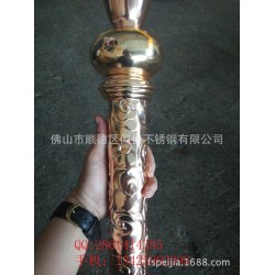 1.0足厚 不锈钢葫芦柱 仿金立柱 酒店楼梯花瓶立柱批发 63*450