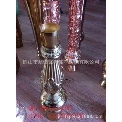 不锈钢装饰葫芦柱 别墅栏杆花瓶柱 香槟金不锈钢罗马柱63*450