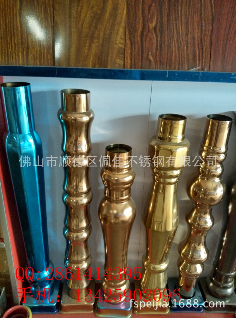 不锈钢简约楼梯立柱 不锈钢金色立柱 不锈钢黑金立柱 七彩立柱