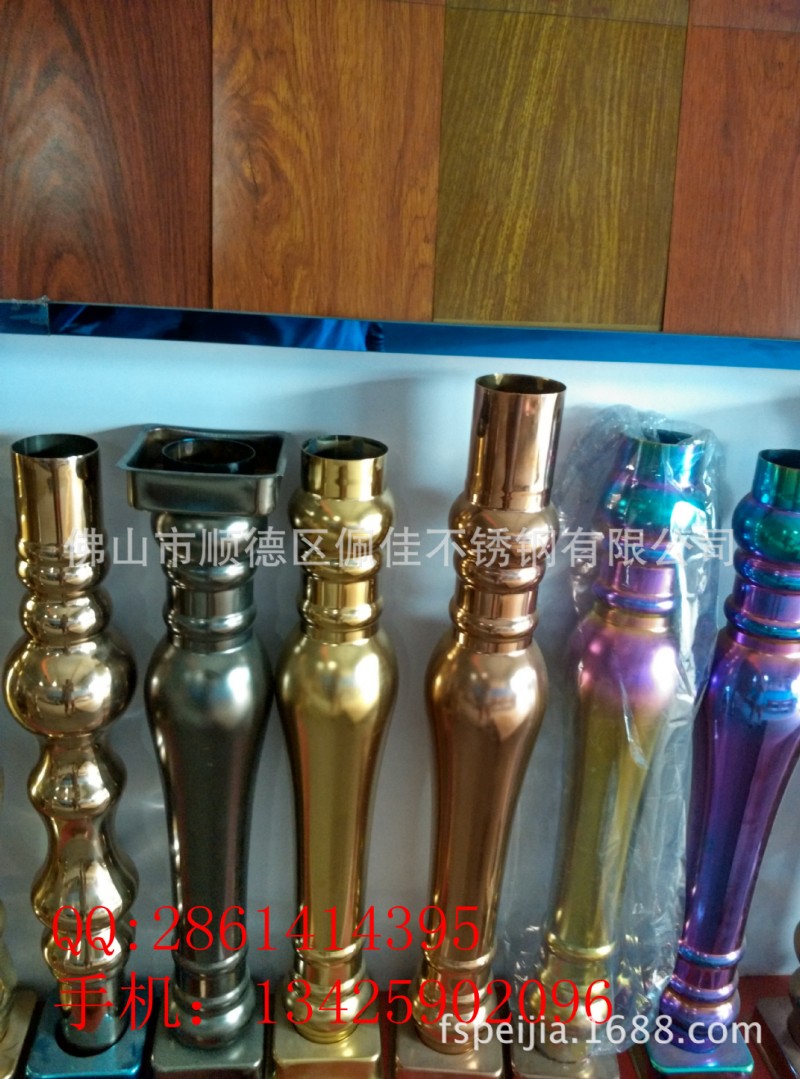 不锈钢简约楼梯立柱 不锈钢金色立柱 不锈钢黑金立柱 七彩立柱