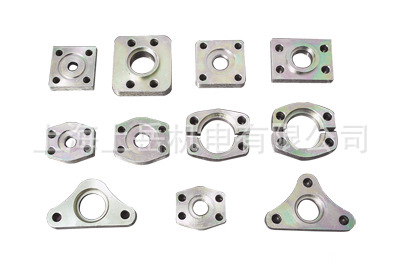 SAE液压气动高压油口方形法兰组件OEM非标异形法兰机械加工水切割