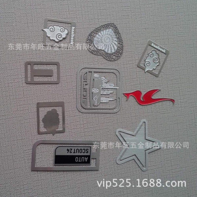 不锈钢动漫书签 激光镭射书签 铜片镂空书签 表面拉丝银色