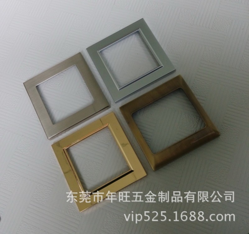 高档酒店 86型金属开关面板 锌合金凸边开关面板 表面电镀仿金色