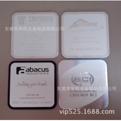 金属圆形杯垫 铝阳极氧化杯垫 不锈钢拉丝杯垫 网版丝印LOGO