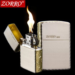 香港正品 zorro佐罗煤油打火机 超薄纯手工精雕008 个性创意防风