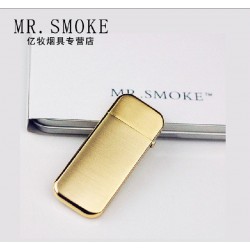 烟先生MR.SMOKE超薄打火机 充气打火机 镀金拉丝 礼品火机批发