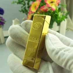 金条超薄明火打火机批发 创意金砖个性 新奇特打火机 礼品定制