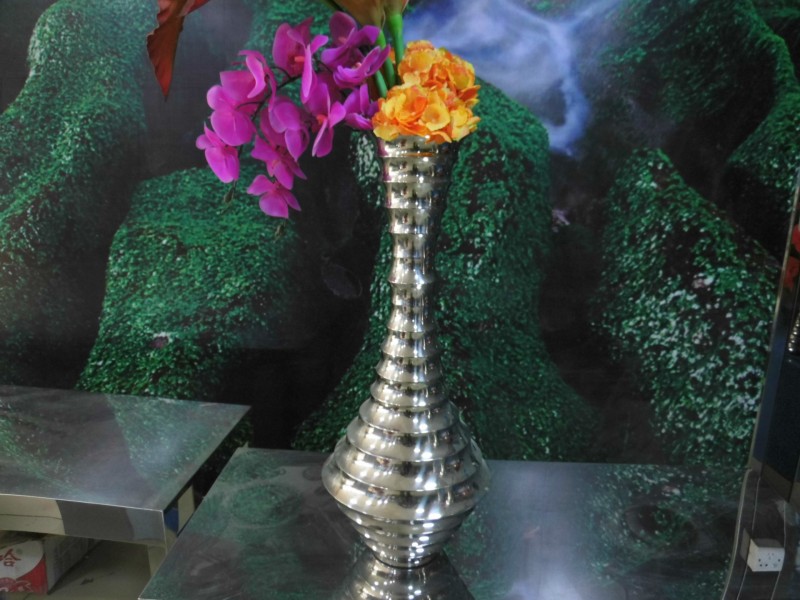 定做异形艺术家居不锈钢花瓶,竹节高庄花瓶,酒店用品,大堂饰品