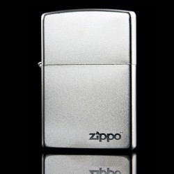 正品原装zippo正版防风打火机205经典铬磨砂标志芝宝商标假一罚三
