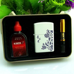 夜市热卖 zippo类煤油打火机 套装 青花瓷煤油机 广告打火机定制