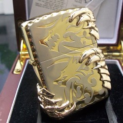 大亨正品 煤油打火机 9013A-龙尊 精品木盒装 加厚铜壳防风打火机