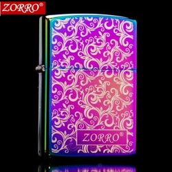 正品zorro煤油打火机 蓝冰 金冰 激光雕刻富贵唐草 防风创意超薄