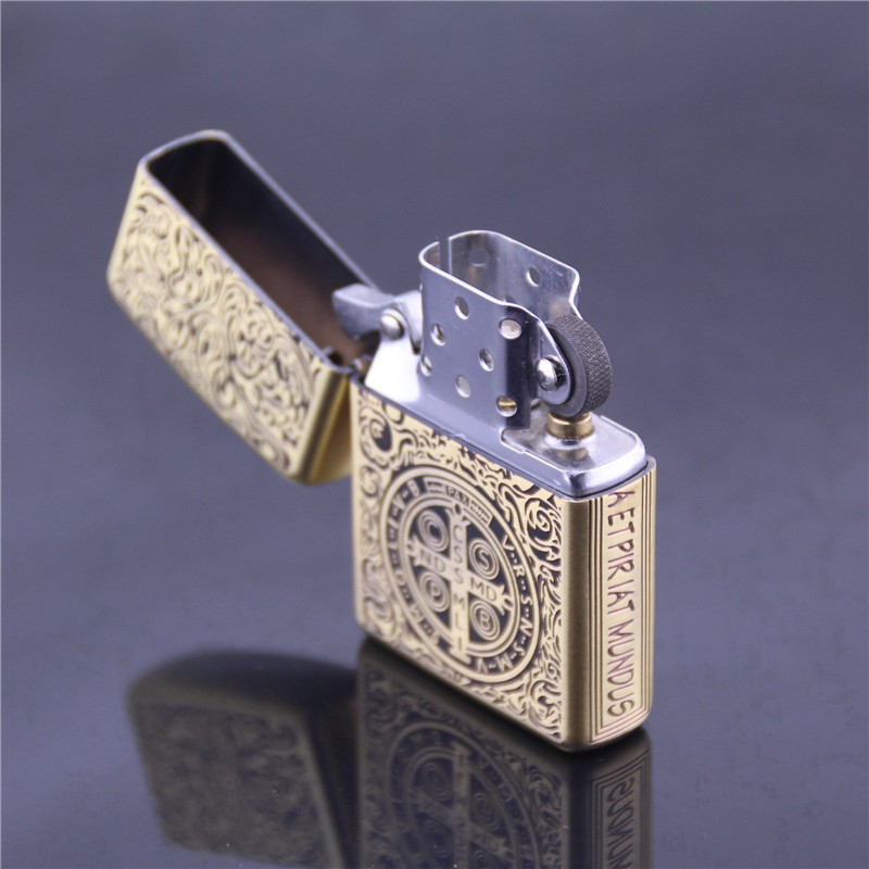 香港大亨D9009B康斯坦丁 高档铜壳高档煤油打火机 广告汽车礼品