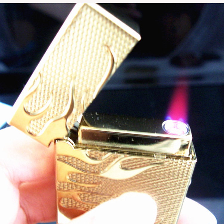 触摸电子感应打火机 电子防风金属打火机 635火焰 创意打火机批发