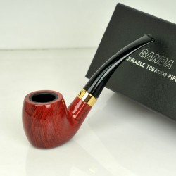 三达SANDA SD-735 光面平底圆 弯式烟斗 礼盒套装