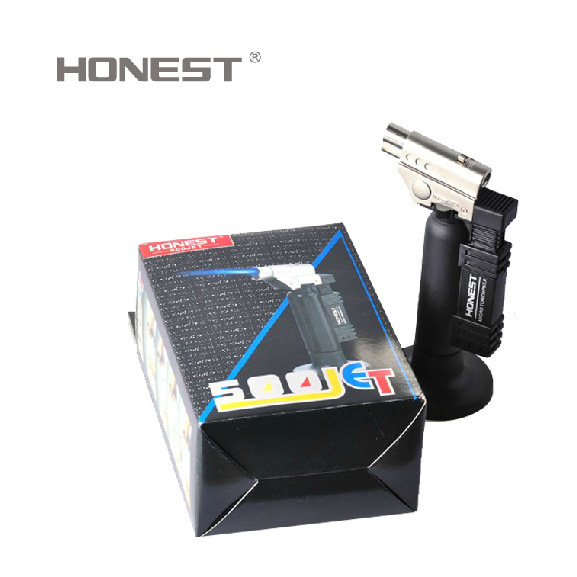 正品百诚Honest 500直冲喷火双火创意金属打火机 户外高温打火机
