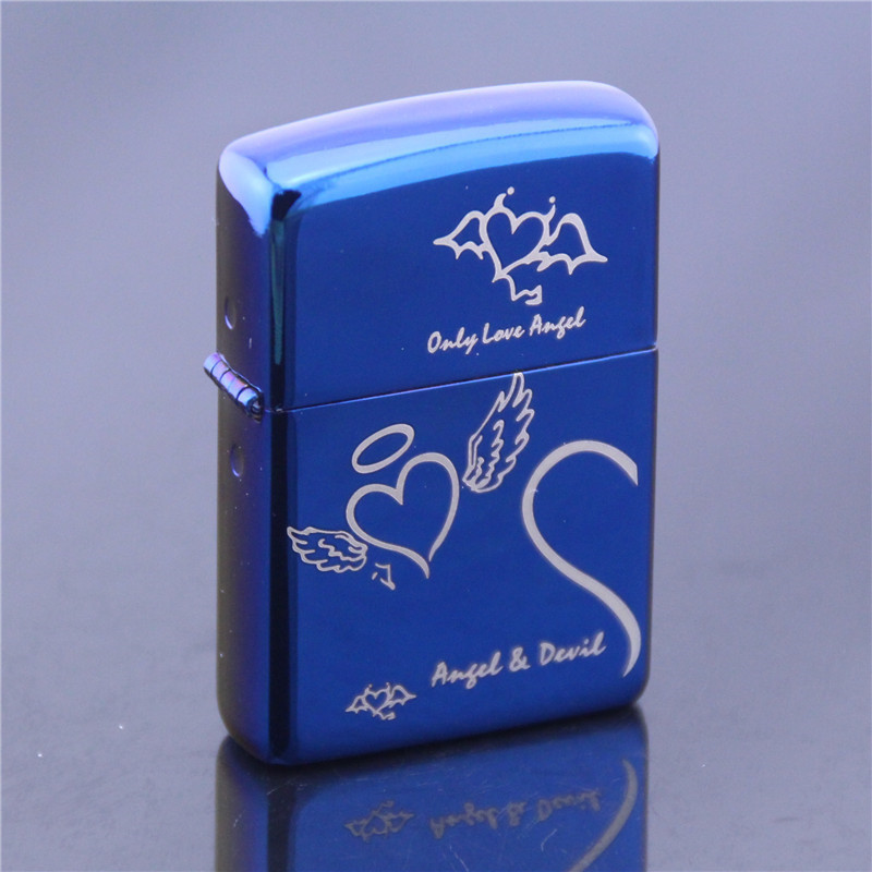 ZIPPO类蓝冰之天使与魔鬼 激刻系列煤油打火机 广告创意打火机