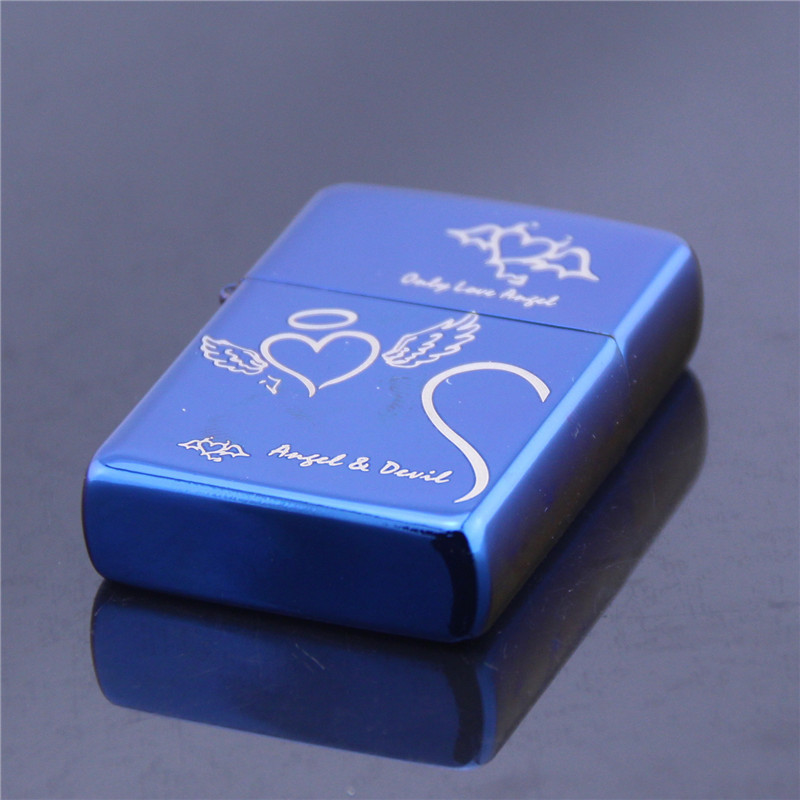 ZIPPO类蓝冰之天使与魔鬼 激刻系列煤油打火机 广告创意打火机